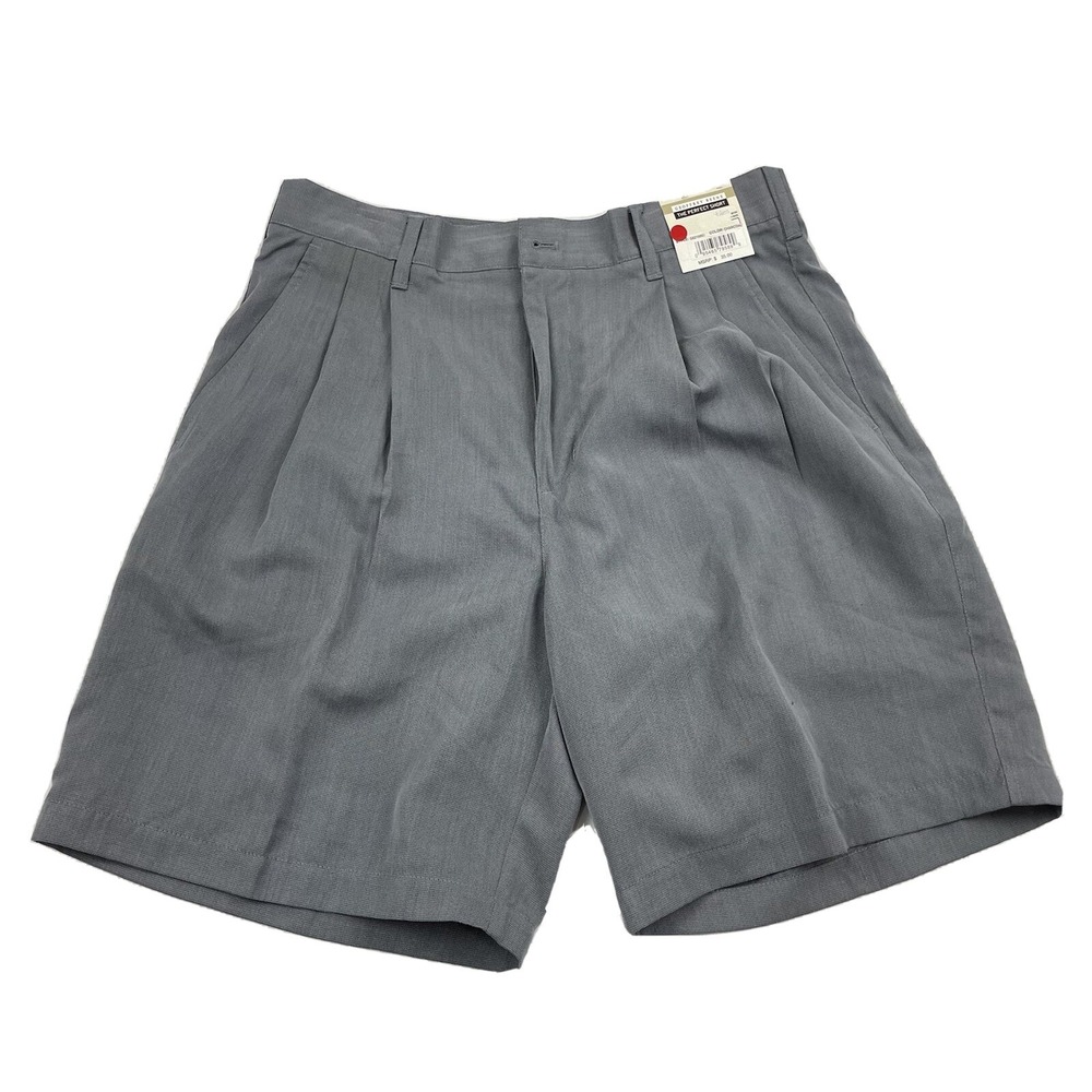NWD Geoffrey Beene The Perfect Short Gray Pleated Shorts Size 32 Polyester Rayon